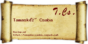 Tamaskó Csaba névjegykártya