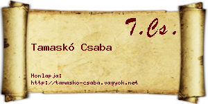 Tamaskó Csaba névjegykártya